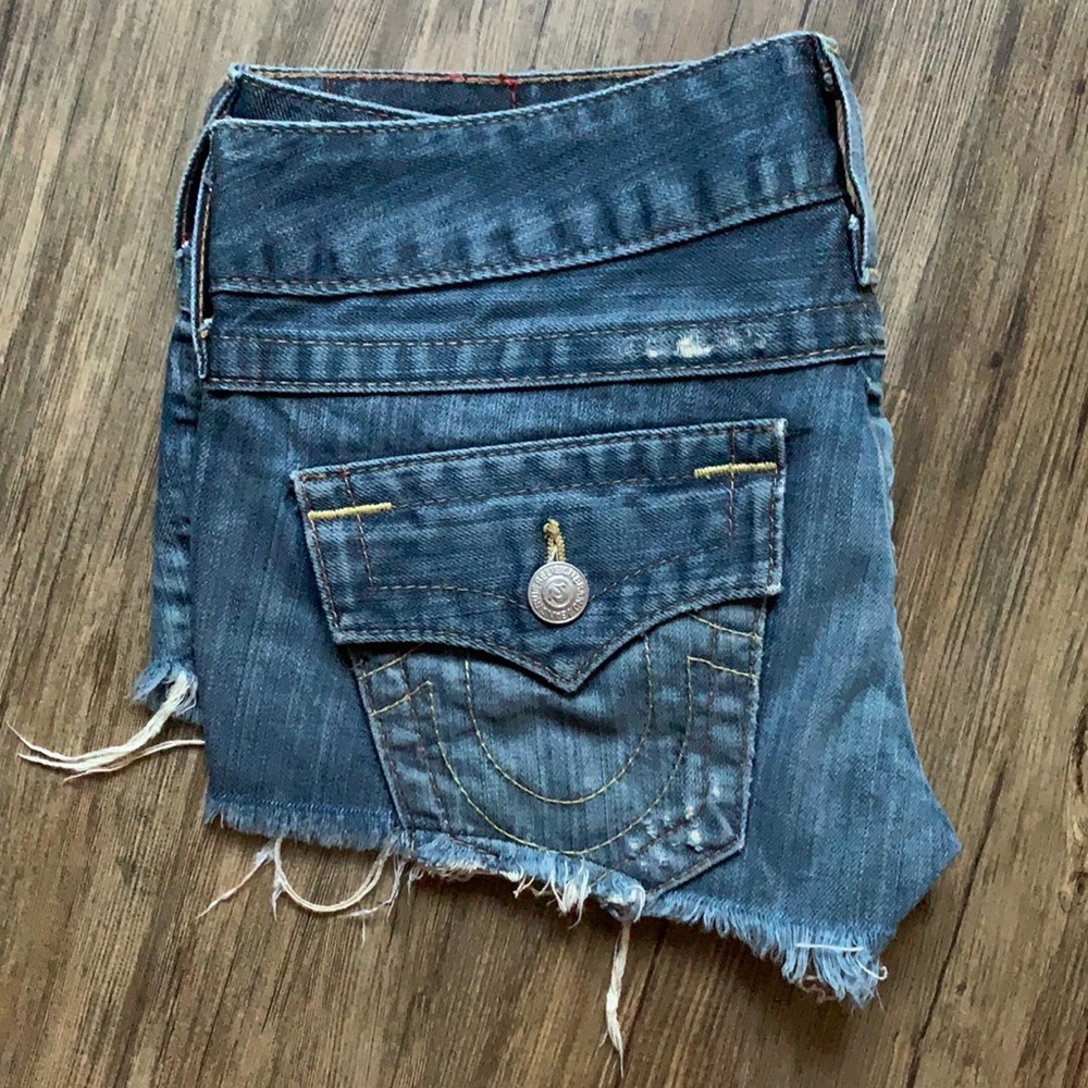 True Religion Blue Jean Shorts